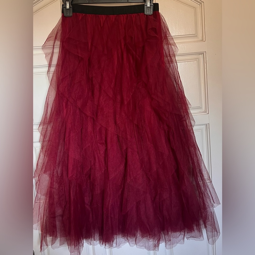 Elegant Burgundy Tulle Dress